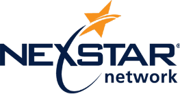 Nexstar Network logo with a stylized orange star above the text "Nexstar network" in blue font. The “X” has a swoosh element that arcs up to the star.