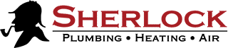The image features the word "Sherlock" in large, red capital letters with a black outline, styled as an Elementor Header, and smaller black text below reading "The Game Is Now.